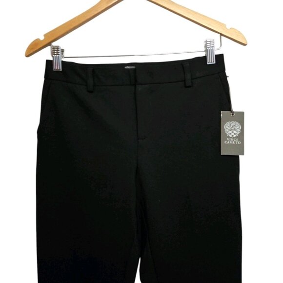 Vince Camuto Womens 0 Black Slim Leg Tech Ponte Ankle Pants Trousers Office Wear - Picture 3 of 8